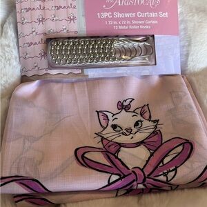 Disney Aristocats Pink Shower Curtain Set with Hooks
